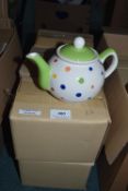 *Six Rainbow Polka Dot Teapots