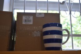 *Twelve Blue & White Striped Curved Mugs