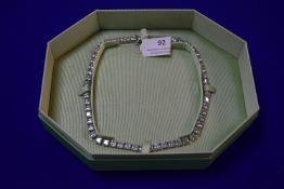 Swarovski White Metal Necklace with CZs in Origina