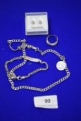 Silver Jewellery Including Chain Bracelet, Neck Ch