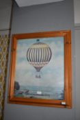 Sporting Balloon Print in Pine Frame