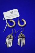 Two Pairs of Silver Earrings ~9.4g total
