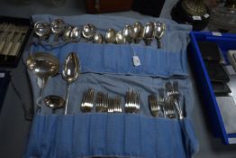 Two Rolls of Vintage Silver Plate Cutlery, Spoons,