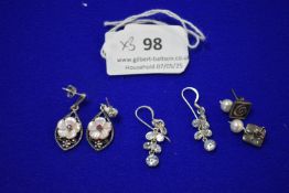 Three Pairs of Silver Earrings