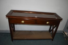 Mahogany Two Drawer Console Table