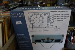 Suitcase Record Turntable with Packaging