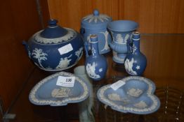 Wedgwood Blue & White Jasperware Dishes and Pots