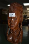 Carved African Bust (some faults)