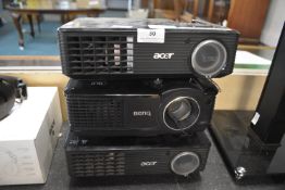 Three Digital Projectors by Acer and BenQ