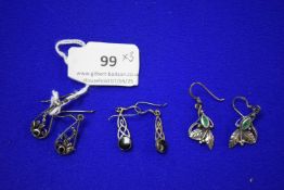 Three Pairs of Silver Earrings
