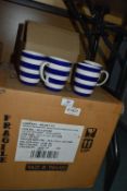 *Twelve Boxes of Four Blue & White Striped Mugs