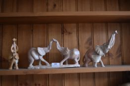 Three Soapstone Elephants