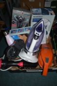 Electricals Including Steam Iron, Brush, and a Rem