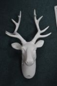 White Decorative Stag Heads Ornament