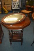 Octagonal Table, and a Oval Bevelled Edge Mirror