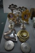 EPNS Plated Candlesticks, etc. plus Gilded Photo F