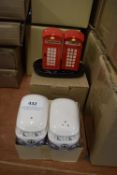 *Two Cruet Sets VW Campers, and London Telephone B