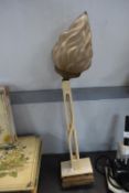 Art Deco Glass Lamp and Shade (requires attention)