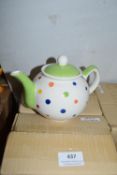 *Three Rainbow Polka Dot Single Teapots