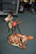 Wooden Reindeer and a Plastic Bambi