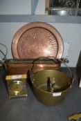 Copper Tray, Brass Jam Pan, and a Planter