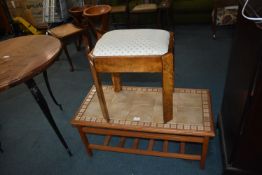 Retro Tile Topped Table and a Footstool