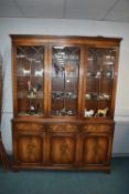 Triple Display Cabinet with Gothic Style Doors