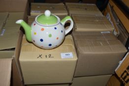 *Twelve Rainbow Polka Dot Small Teapots