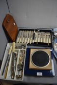 Assorted Cutlery, Gallery Tray, etc.