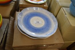 *Eight Handmade Blue Plates