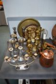 Brass & White Metal Candlesticks etc.