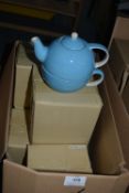 *Five Light Blue Tea for One Teapot Cups