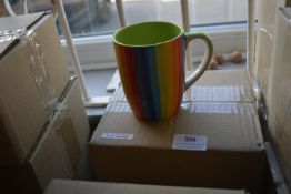 *Twelve Rainbow Stripe Curved Mugs