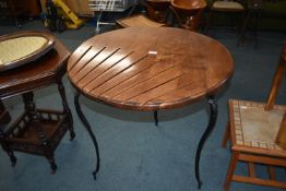 Metal Based Table with Sunburst Design