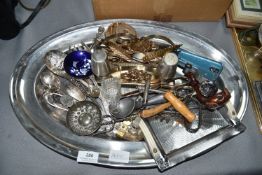Tray Lot of Metal Collectibles