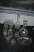 Glassware Including Crystal Decanter, etc.