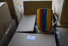 *Twelve Rainbow Stripe Curved Mugs