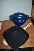 Cast Iron Enamel Griddle Pan and Danish Casserole