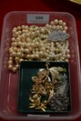 Costume Jewellery, Pearl Necklaces, and Vintage Br