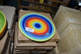 *Eight Ceramic Rainbow Stripe Side Plates
