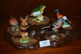 Beswick Tree Stump Display Stand with Birds and a