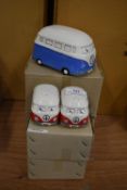 *Two VW Camper Cruet Sets, and Two Moneyboxes