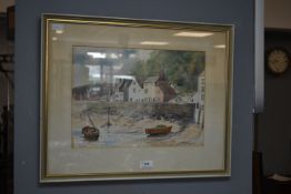 Watercolour Coastal Scene of Minehead by F.C. Lay