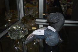 Four Animal Glass Paperweights