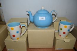 *Six Rainbow Polka Dot Double Curved Mugs and a Bl