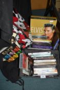 Two Baskets of DVDs, Elvis Box Set & Book, etc.