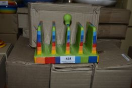 *Four Ceramic Rainbow Stripe Toast Racks