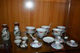 Japanese Pottery Sake Set plus Rice Bowls, etc.