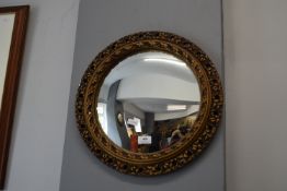 Gilt Framed Circular Convex Mirror