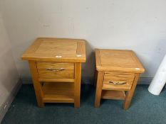 Two Light Oak Single Drawer Bedside Tables